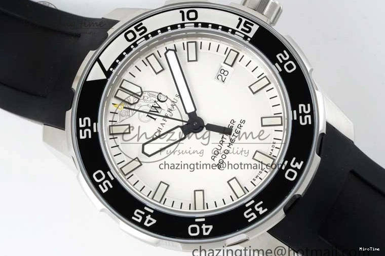MIROTIME 0108 Premium Aquatimer Automatic SS RSF 1:1 Best Edition White Black Dial on Black Rubber Strap A 7067